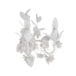 Dunelm Chateau 2 Light Candelabra White Wall Light -Home Lighting 1000149138 alt05
