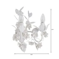 Dunelm Chateau 2 Light Candelabra White Wall Light -Home Lighting 1000149138 alt06