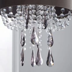 Dunelm Halle Velvet Jewel Grey Easy Fit Pendant -Home Lighting 1000149159 alt02