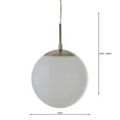 Dunelm Hamptworth 1 Light Pendant Dome Frosted Glass Ceiling Fitting -Home Lighting 1000157750 alt04