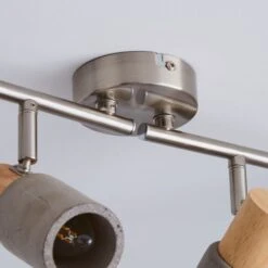 Dunelm Inka 4 Light Concrete Wood Spotlight Bar -Home Lighting 1000157754 alt03