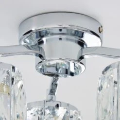 Dunelm Kleio 3 Light Glass Chrome Semi-Flush Ceiling Fitting -Home Lighting 1000157757 alt03