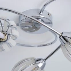 Dunelm Rosa 3 Light Chrome Semi-Flush Ceiling Fitting -Home Lighting 1000157761 alt03