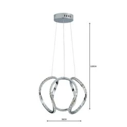 Dunelm Marsia 1 Light Integrated LED Swirl Jewel Chrome Ceiling Fitting -Home Lighting 1000158436 alt04