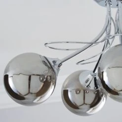 Dunelm Mateo 5 Light Glass Chrome Semi-Flush Ceiling Fitting -Home Lighting 1000158444 alt02