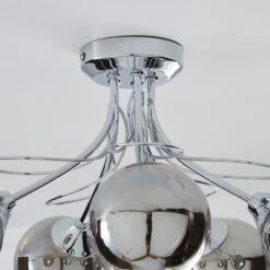 Dunelm Mateo 5 Light Glass Chrome Semi-Flush Ceiling Fitting -Home Lighting 1000158444 alt03
