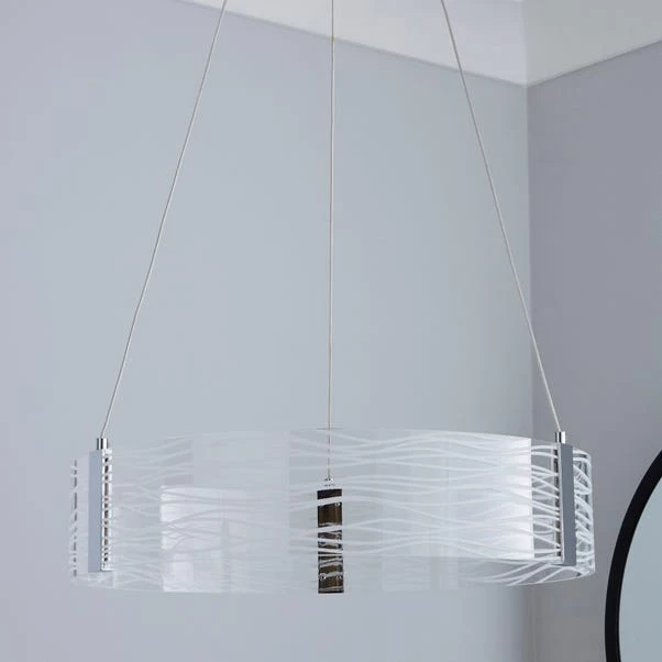 Dunelm Clee Etched Integrated LED Hoop Ceiling Fitting 2 Dunelm Clee Etched Integrated LED Hoop Ceiling Fitting - Image 2