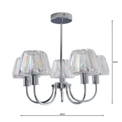 Dunelm Paloma 5 Light Glass Ceiling Fitting -Home Lighting 1000158481 alt04