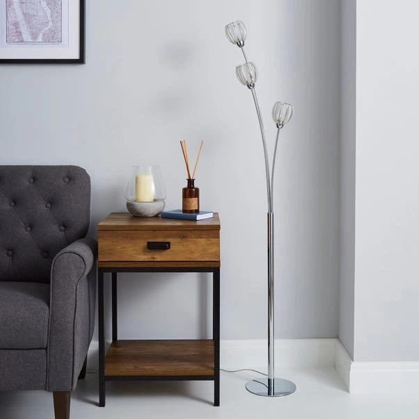 Dunelm Rosa 3 Light Chrome Floor Lamp 2 Dunelm Rosa 3 Light Chrome Floor Lamp - Image 2