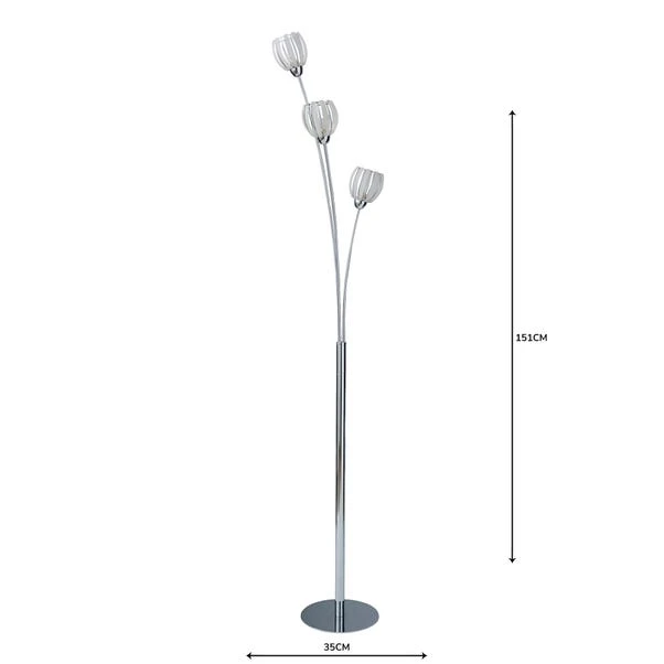 Dunelm Rosa 3 Light Chrome Floor Lamp 5 Dunelm Rosa 3 Light Chrome Floor Lamp - Image 5