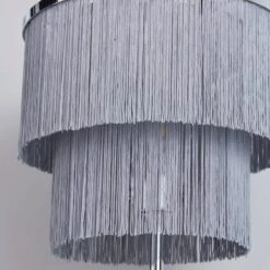 Dunelm Jaz Fringe Grey Floor Lamp -Home Lighting 1000158498 alt02