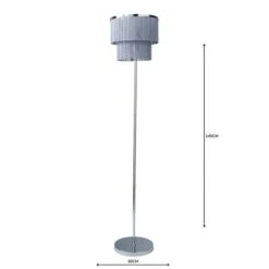 Dunelm Jaz Fringe Grey Floor Lamp -Home Lighting 1000158498 alt04