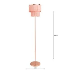 Dunelm Jaz Fringe Pink Floor Lamp -Home Lighting 1000158499 alt04