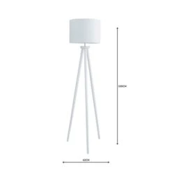 Dunelm Jandia Wooden Tripod White Floor Lamp -Home Lighting 1000158529 alt04