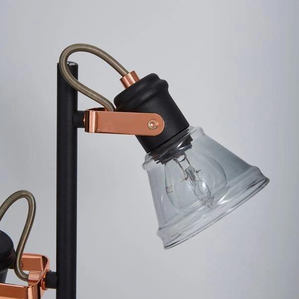 Dunelm Milas 3 Light Black Industrial Floor Lamp 3 Dunelm Milas 3 Light Black Industrial Floor Lamp - Image 3