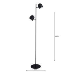 Elements Harme 2 Light Black Touch Dimmable Floor Lamp -Home Lighting 1000158545 alt04