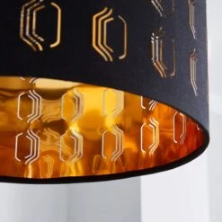 Dunelm Muscat Drum Lamp Shade 30cm Black -Home Lighting 1000158560 alt02