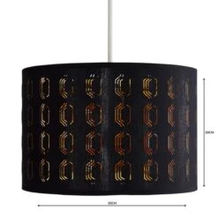 Dunelm Muscat Drum Lamp Shade 30cm Black -Home Lighting 1000158560 alt04