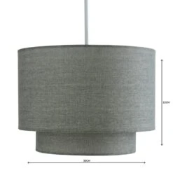 Dunelm Sara Two Tier Lamp Shade Grey -Home Lighting 1000158577 alt04