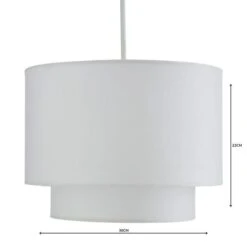 Dunelm Sara Two Tier Lamp Shade 30cm White -Home Lighting 1000158579 alt04