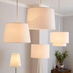 Dunelm Sara Two Tier Lamp Shade 30cm White -Home Lighting 1000158579 alt08