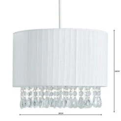 Dunelm Riah Jewel Shade Ivory Easy Fit Pendant -Home Lighting 1000158686 alt04