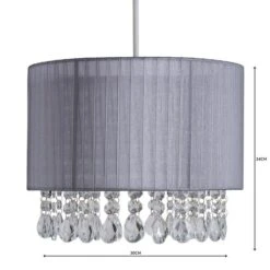 Dunelm Riah Jewel Shade Grey Easy Fit Pendant 8 Dunelm Riah Jewel Shade Grey Easy Fit Pendant -Home Lighting 1000158688 alt04
