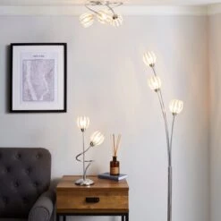 Dunelm Rosa 2 Arm Chrome Table Lamp -Home Lighting 1000158699 alt08