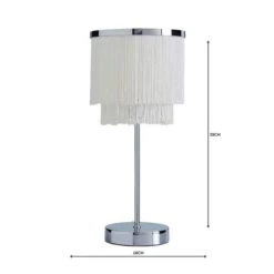 Dunelm Jaz Fringe Ivory Table Lamp -Home Lighting 1000158703 alt04