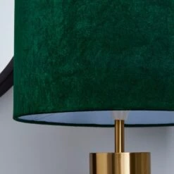 Dunelm Nesa Brushed Gold And Bottle Green Touch Table Lamp -Home Lighting 1000158728 alt03
