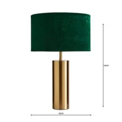 Dunelm Nesa Brushed Gold And Bottle Green Touch Table Lamp -Home Lighting 1000158728 alt04