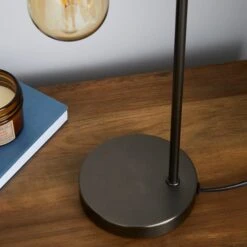 Dunelm Marsden Nickel Industrial Table Lamp And Bulb -Home Lighting 1000158732 alt03