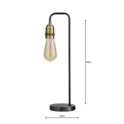 Dunelm Marsden Nickel Industrial Table Lamp And Bulb -Home Lighting 1000158732 alt04