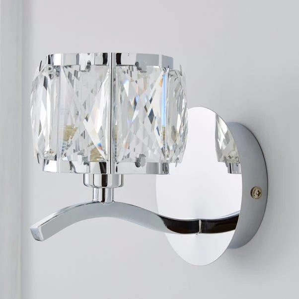 Dunelm Kleio Glass Chrome Wall Light 2 Dunelm Kleio Glass Chrome Wall Light - Image 2