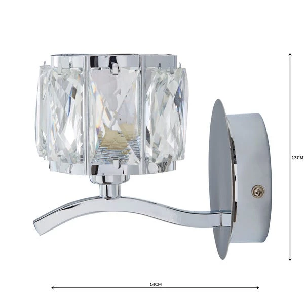 Dunelm Kleio Glass Chrome Wall Light 5 Dunelm Kleio Glass Chrome Wall Light - Image 5