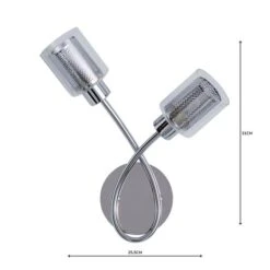 Dunelm Grace 2 Light Chrome Wall Light -Home Lighting 1000158745 alt04