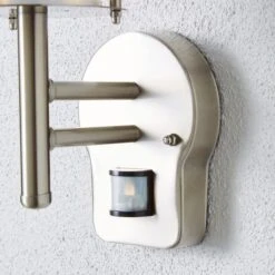 Dunelm Derek PIR Sensor Glass Steel Outdoor Wall Light -Home Lighting 1000158750 alt03