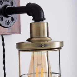 Dunelm Milas Pipe Industrial Easy Fit Plug In Wall Light Black 8 Dunelm Milas Pipe Industrial Easy Fit Plug In Wall Light Black -Home Lighting 1000158759 alt02