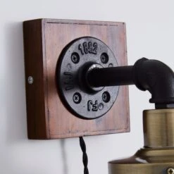 Dunelm Milas Pipe Industrial Easy Fit Plug In Wall Light Black 9 Dunelm Milas Pipe Industrial Easy Fit Plug In Wall Light Black -Home Lighting 1000158759 alt03