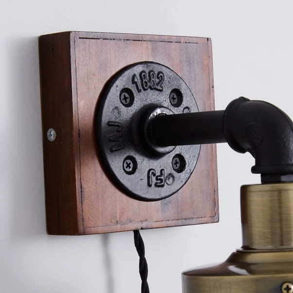 Dunelm Milas Pipe Industrial Easy Fit Plug In Wall Light Black 4 Dunelm Milas Pipe Industrial Easy Fit Plug In Wall Light Black - Image 4