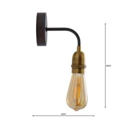 Dunelm Marsden Antique Brass Industrial Wall Light -Home Lighting 1000158761 alt04