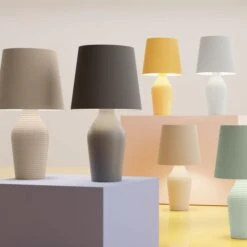 Dunelm Ava Stoneware Ochre Table Lamp -Home Lighting 1000163940 alt06