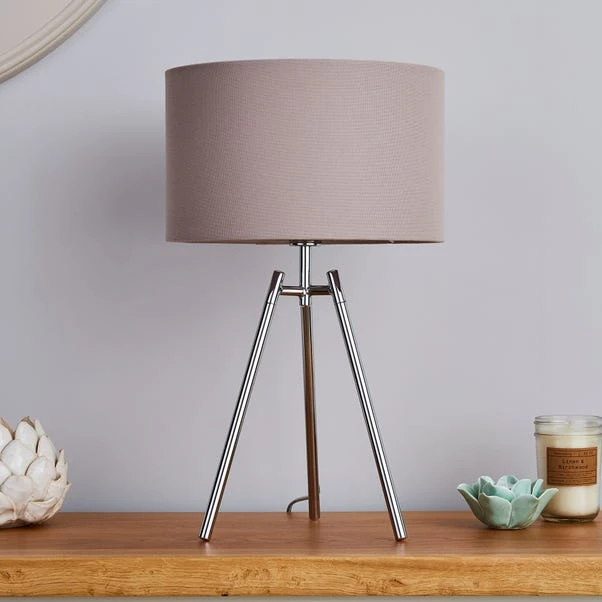 Dunelm Nora Tripod Table Lamp Chrome 2 Dunelm Nora Tripod Table Lamp Chrome - Image 2