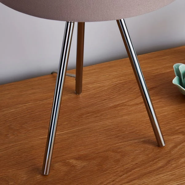 Dunelm Nora Tripod Table Lamp Chrome 4 Dunelm Nora Tripod Table Lamp Chrome - Image 4
