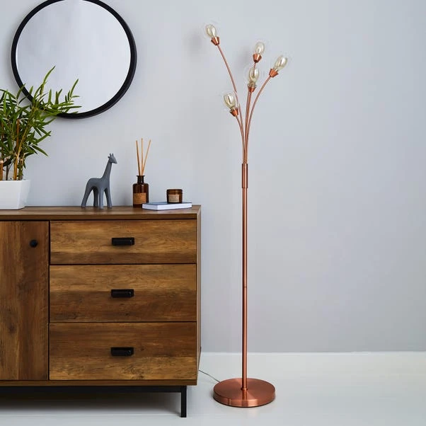 Dunelm Eden 5 Light Floor Lamp Copper 2 Dunelm Eden 5 Light Floor Lamp Copper - Image 2