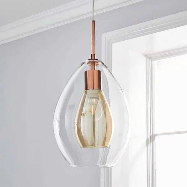 Dunelm Eden Pendant Ceiling Fitting Copper 2 Dunelm Eden Pendant Ceiling Fitting Copper - Image 2