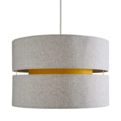 Dunelm Frea Lennox 45cm Ochre Drum Shade -Home Lighting 1000169157 alt04