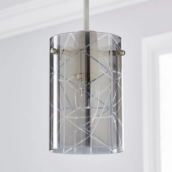 Dunelm Grayson Smoked Glass Easy Fit Pendant 2 Dunelm Grayson Smoked Glass Easy Fit Pendant - Image 2