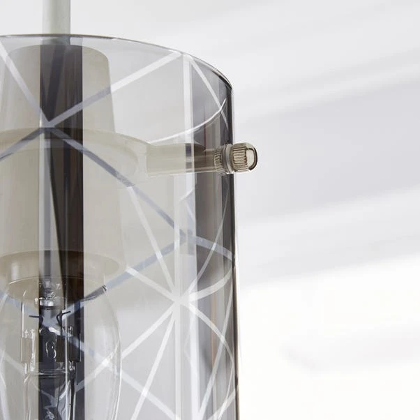 Dunelm Grayson Smoked Glass Easy Fit Pendant 3 Dunelm Grayson Smoked Glass Easy Fit Pendant - Image 3