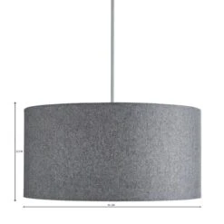 Dunelm Marl Felt 45cm Grey Drum Shade -Home Lighting 1000169200 alt07